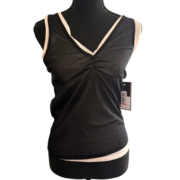Kenneth Cole New York Black Mesh Size M Top Y2K Fairy Grunge Whimsigoth - Picture 1 of 6